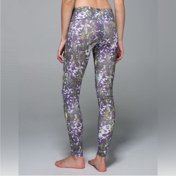 LULULEMON Wunder Under Luxtreme Floral Sport Leggings Size 2 EUC 29” - Picture 2 of 9